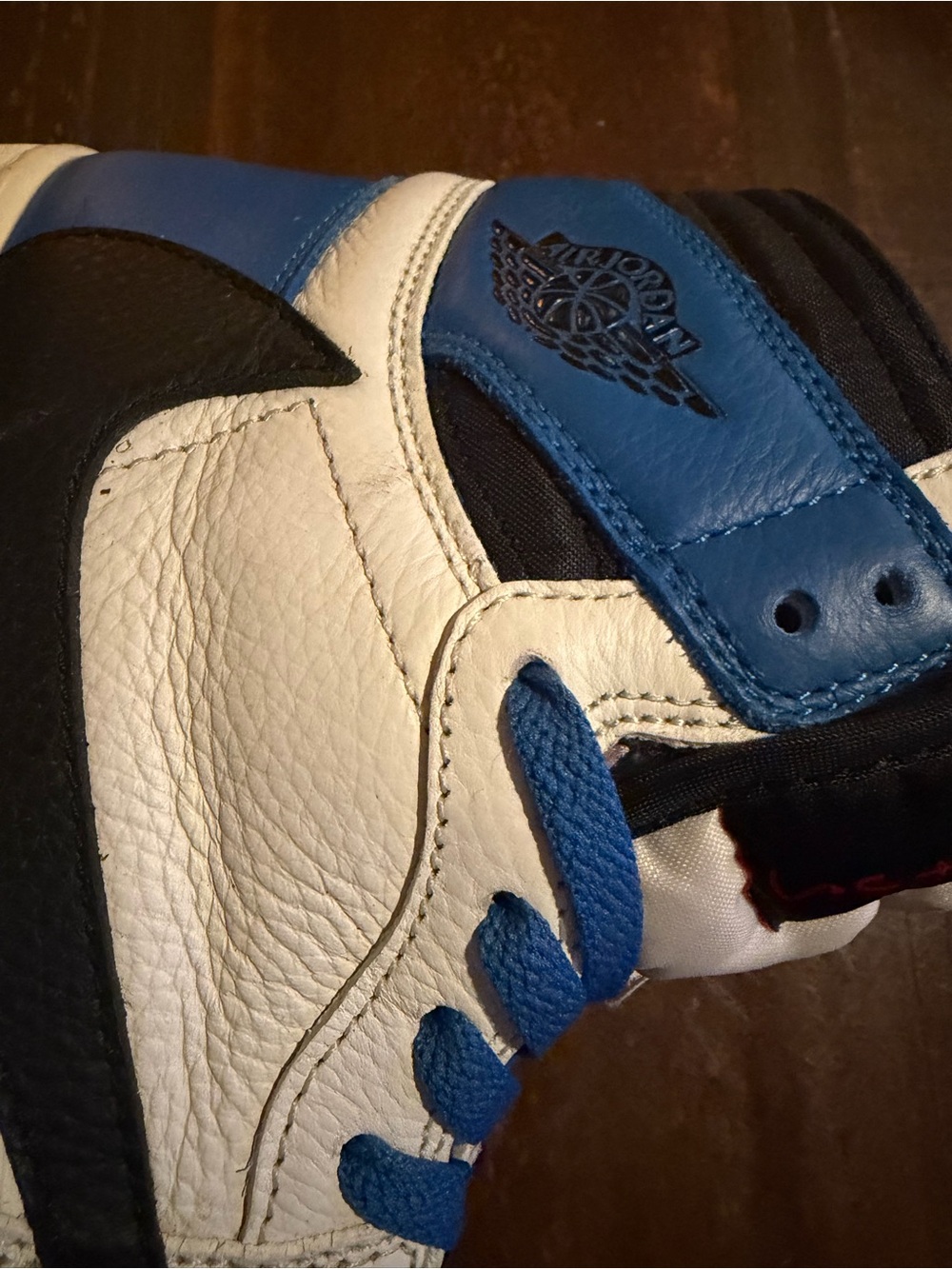 Fashion Fragment Design High-Top Sneakers in White & Blue - 9M - Picture 7 of 13